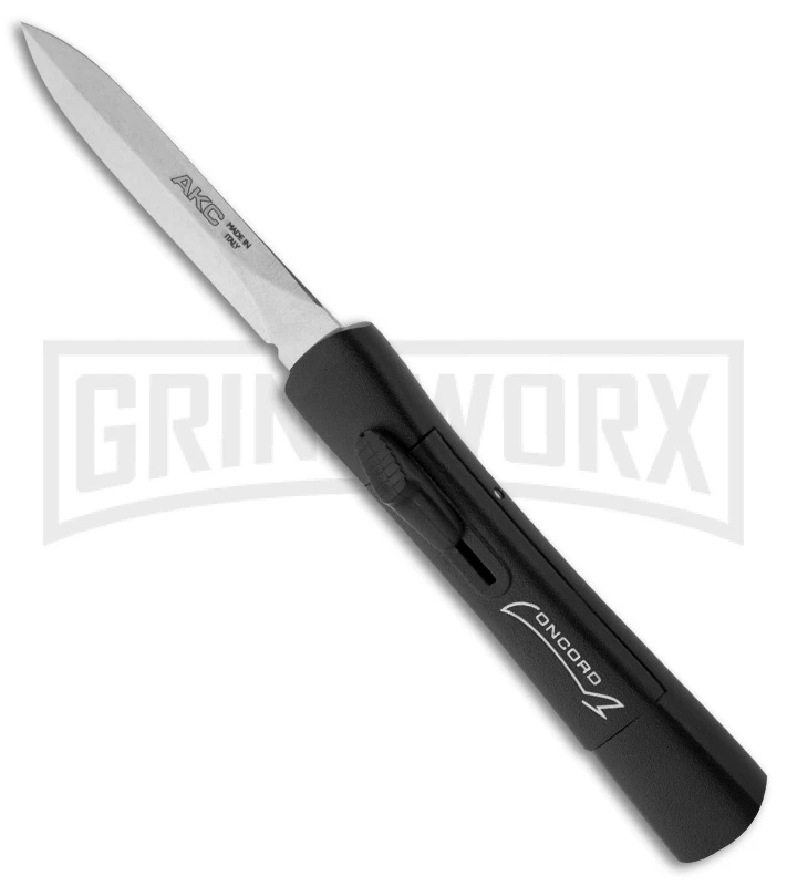 AKC Concord Black OTF Automatic Knife - Dagger Satin Plain 1 AKC Concord Black OTF Automatic Knife - Dagger Satin Plain