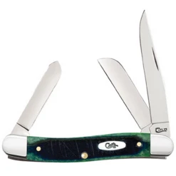 Case Medium Stockman 27664 Sawcut Hunter Green Bone Handle (6318 SS)
