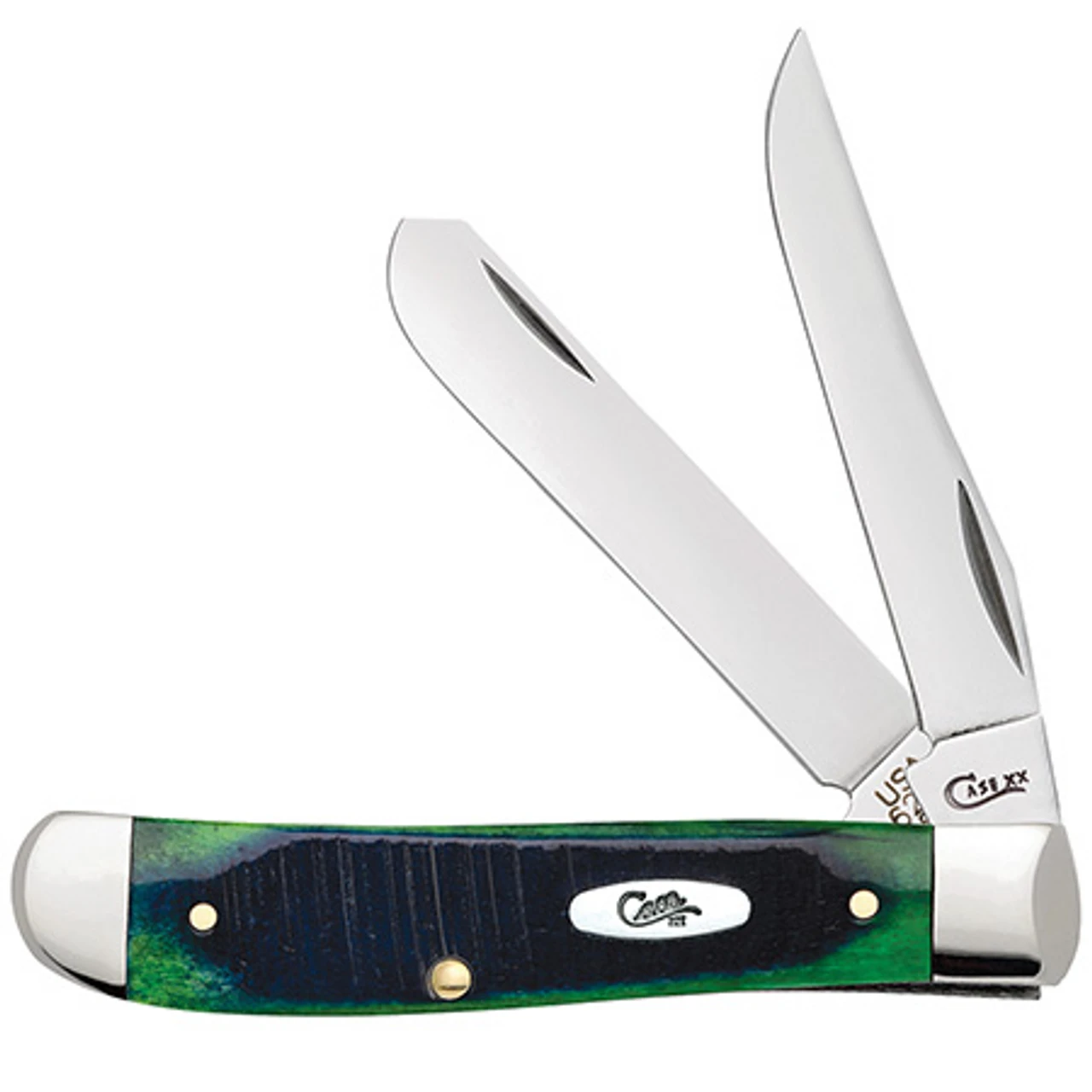 Case 27662 Mini Trapper, 3 1/2" Clip And Spey Blades, Sawcut Hunter Green Bone Handle 1 Case 27662 Mini Trapper, 3 1/2" Clip And Spey Blades, Sawcut Hunter Green Bone Handle
