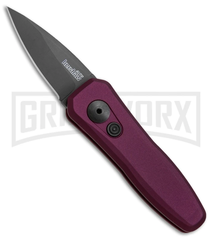 Kershaw Launch 4 Purple Automatic Knife CA Legal - Black Plain 1 Kershaw Launch 4 Purple Automatic Knife CA Legal - Black Plain