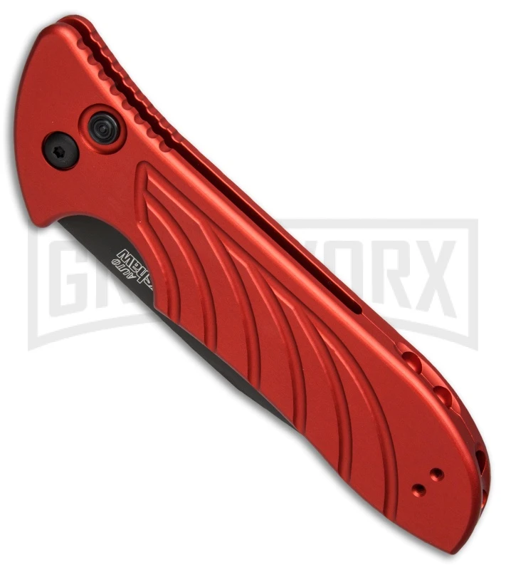 Kershaw Emerson Launch 5 Red Automatic Knife - Black Plain 2 Kershaw Emerson Launch 5 Red Automatic Knife - Black Plain - Image 2