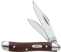 Case 046 Working Peanut, Jigged Brown Synthetic Handle (6220 SS)