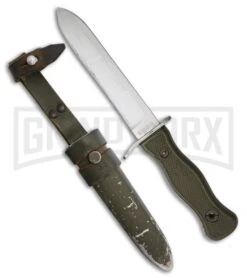 Rite Edge Surplus German Combat OD Green Plastic Fixed Blade Knife - Satin Plain