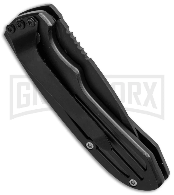 Smith & Wesson Extreme Ops SW40BS Mini Black Automatic Knife - Black Serr 2 Smith & Wesson Extreme Ops SW40BS Mini Black Automatic Knife - Black Serr - Image 2