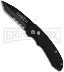 Smith & Wesson Extreme Ops SW50BTS Black Automatic Knife - Tanto Black Serr
